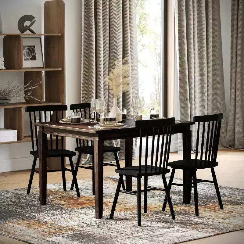 Table à manger en bois Merrick Lane avec pieds fuselés