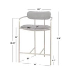 Lot de 2 tabourets de bar Buylateral en velours rétro, hauteur comptoir de 61 cm
