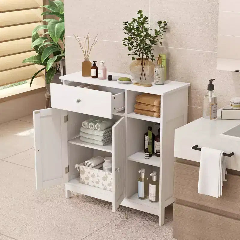 Meuble de Salle de Bain sur Pied Costway avec Tiroir, Organisateur de Rangement pour Cuisine