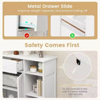 Meuble de Salle de Bain sur Pied Costway avec Tiroir, Organisateur de Rangement pour Cuisine