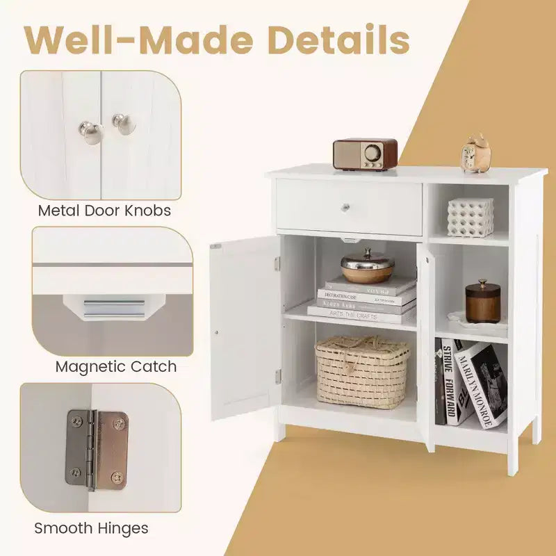 Meuble de Salle de Bain sur Pied Costway avec Tiroir, Organisateur de Rangement pour Cuisine