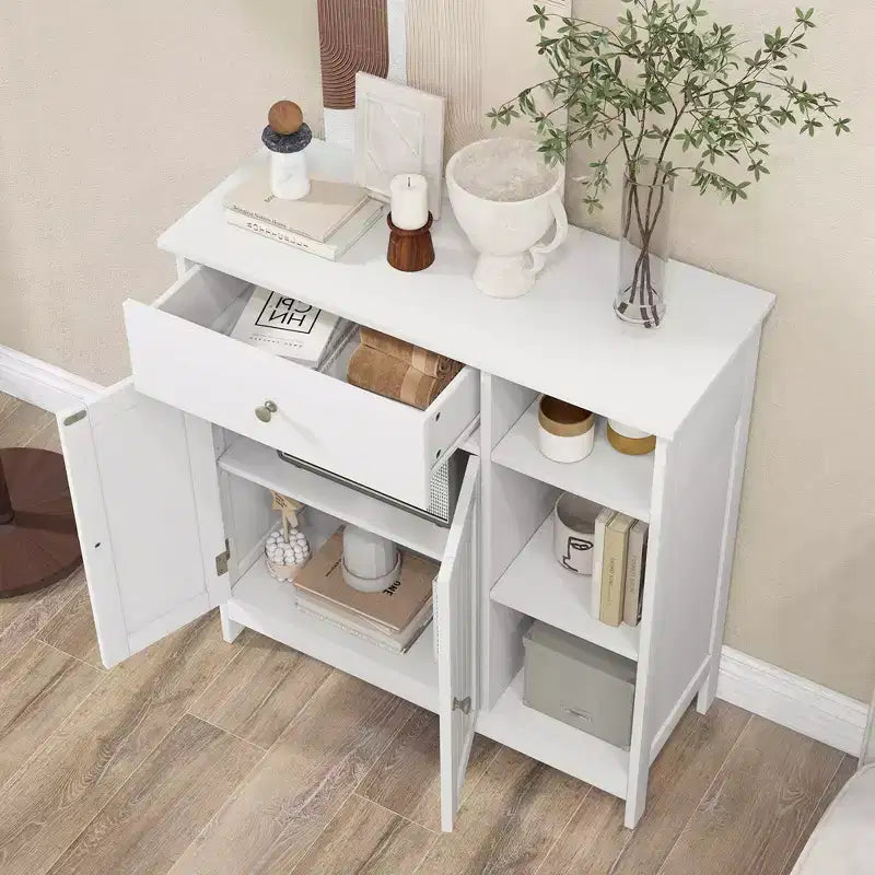 Meuble de Salle de Bain sur Pied Costway avec Tiroir, Organisateur de Rangement pour Cuisine