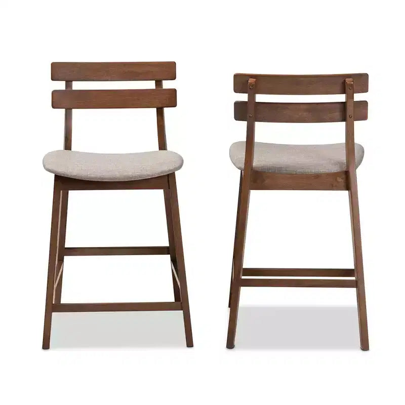 Lot de 2 tabourets de bar à hauteur de comptoir en bois Larine - Baxton Studio