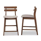 Lot de 2 tabourets de bar à hauteur de comptoir en bois Larine - Baxton Studio