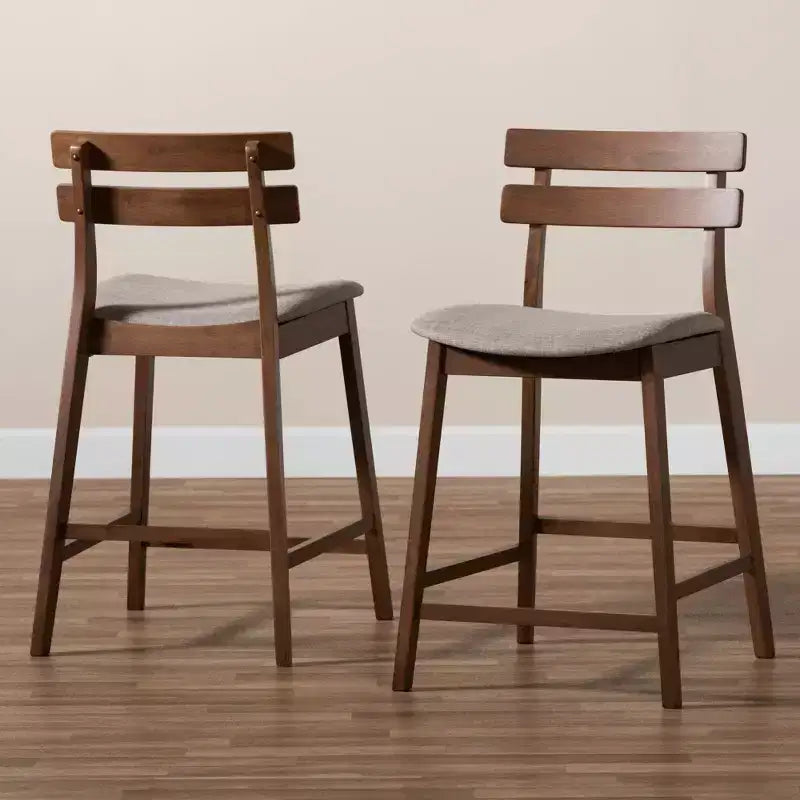 Lot de 2 tabourets de bar à hauteur de comptoir en bois Larine - Baxton Studio