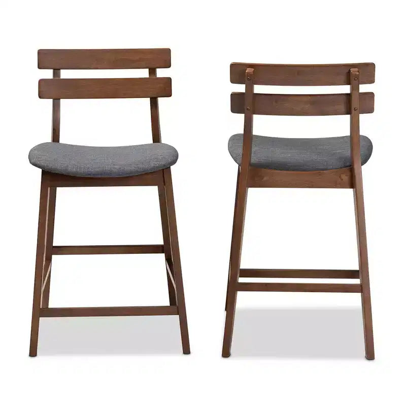 Lot de 2 tabourets de bar à hauteur de comptoir en bois Larine - Baxton Studio