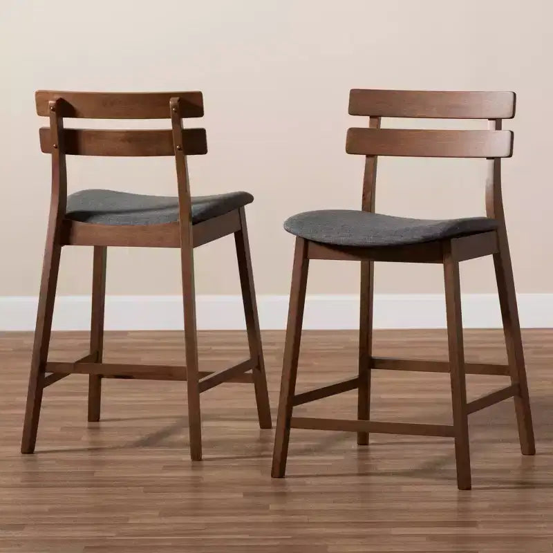 Lot de 2 tabourets de bar à hauteur de comptoir en bois Larine - Baxton Studio