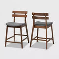 Set of 2 Larine Wood Counter Height Barstools - Baxton Studio