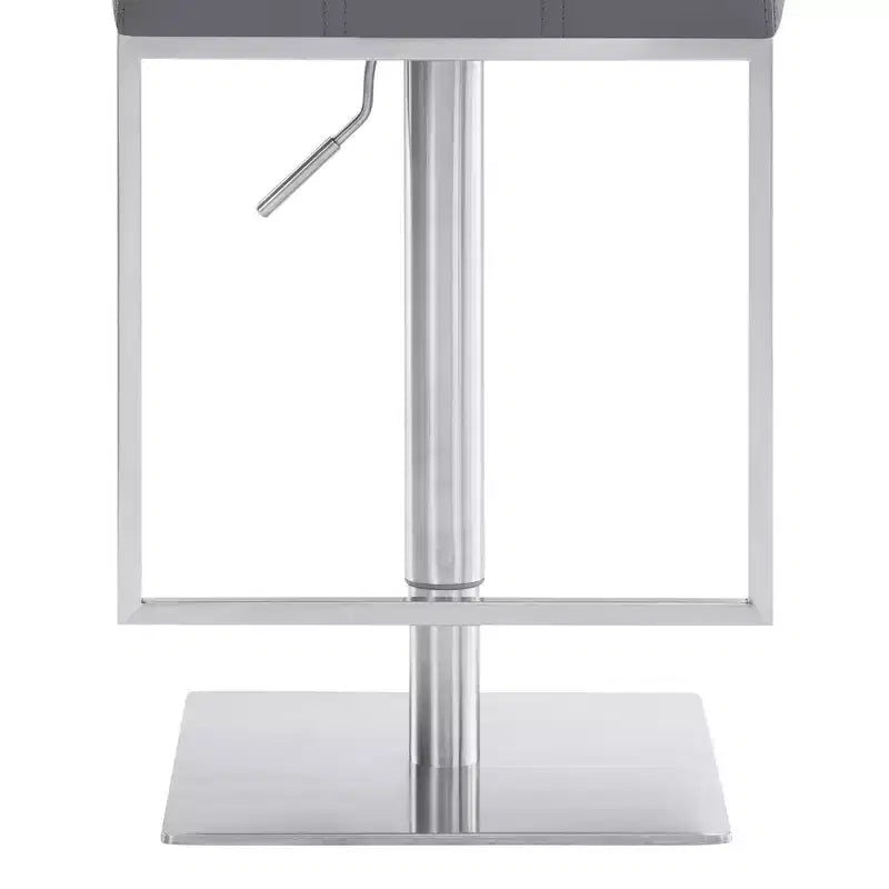 Tabouret de bar réglable Michele en similicuir et acier inoxydable – Armen Living