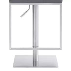Tabouret de bar réglable Michele en similicuir et acier inoxydable – Armen Living