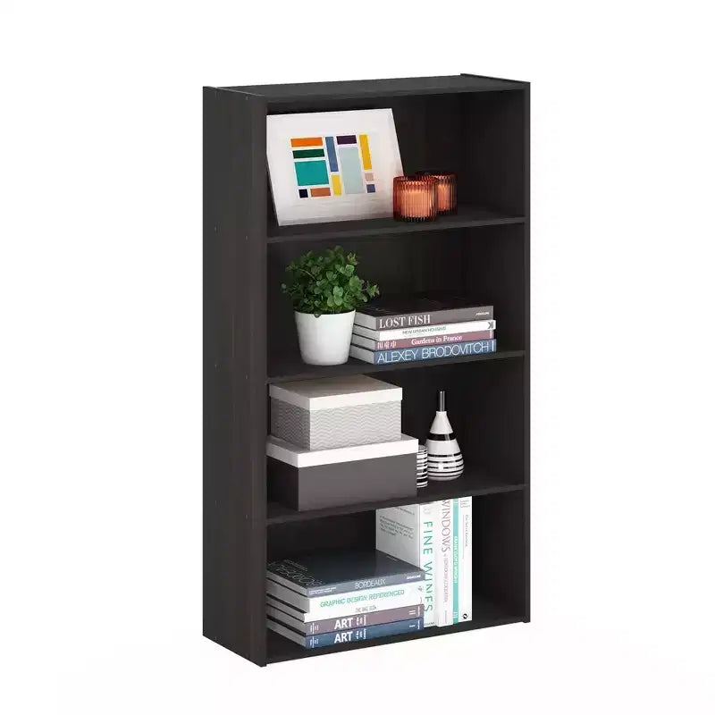 Furinno Étagère Ouverte 4 Cubes Meuble de Rangement et Présentoir Multifonctionnel, Espresso