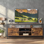 Meuble TV industriel Costway pour téléviseurs jusqu'à 65'' avec rangements et étagère réglable