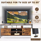 Meuble TV industriel Costway pour téléviseurs jusqu'à 65'' avec rangements et étagère réglable
