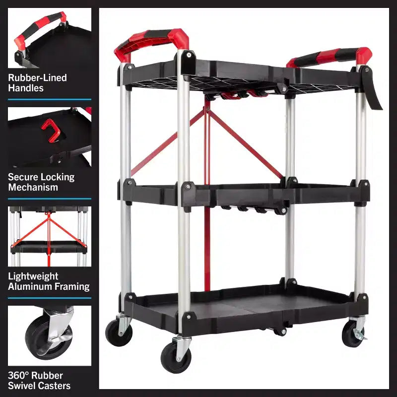 Chariot pliant Stalwart avec capacité de 22,7 kg par étagère