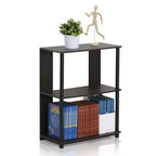 Furinno Étagère Ouverte à 3 Niveaux, Meuble d'Angle pour Salon et Bureau à Domicile, Noyer