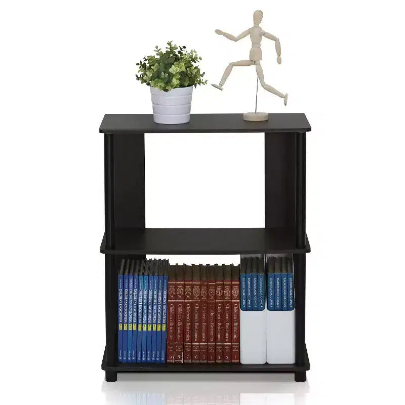 Furinno Étagère Ouverte à 3 Niveaux, Meuble d'Angle pour Salon et Bureau à Domicile, Noyer