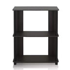 Furinno Étagère Ouverte à 3 Niveaux, Meuble d'Angle pour Salon et Bureau à Domicile, Noyer