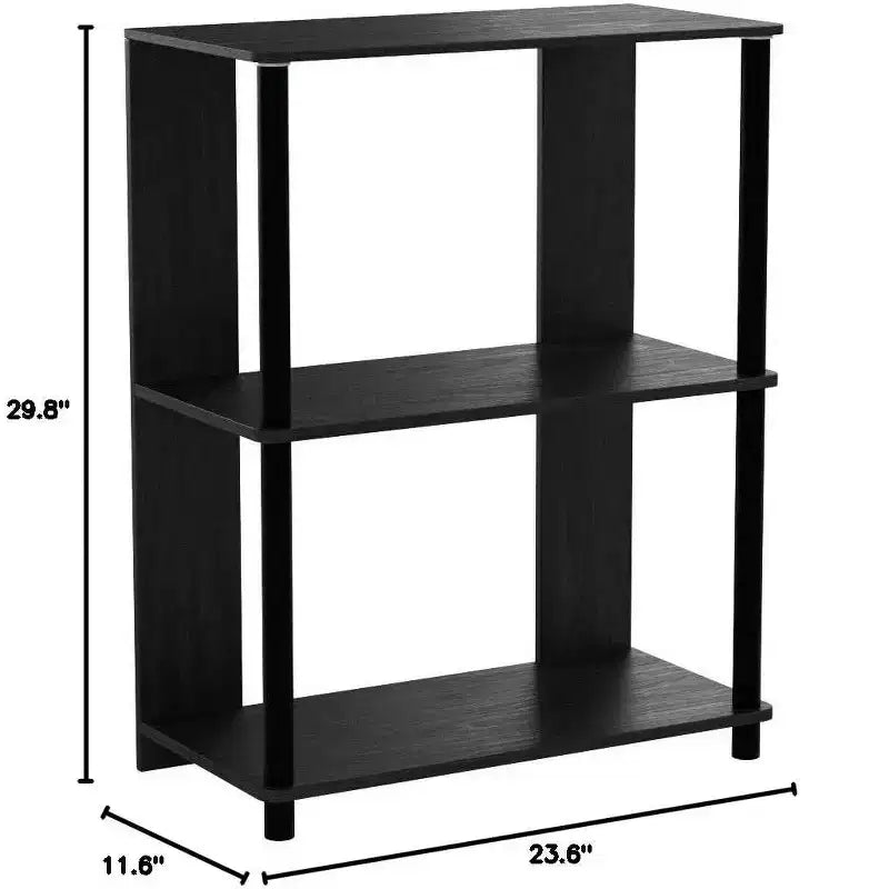 Furinno Étagère Ouverte à 3 Niveaux, Meuble d'Angle pour Salon et Bureau à Domicile, Noyer