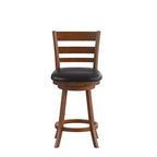 Tabouret de bar pivotant Flash Furniture Zerrick en bois de qualité commerciale, style échelle, hauteur comptoir avec siège rembourré et matelassé