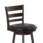 Tabouret de bar pivotant Flash Furniture Zerrick en bois de qualité commerciale, style échelle, hauteur comptoir avec siège rembourré et matelassé
