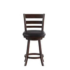 Tabouret de bar pivotant Flash Furniture Zerrick en bois de qualité commerciale, style échelle, hauteur comptoir avec siège rembourré et matelassé