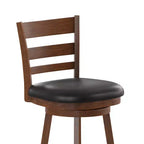 Tabouret de bar pivotant Flash Furniture Zerrick en bois de qualité commerciale, style échelle, hauteur comptoir avec siège rembourré et matelassé