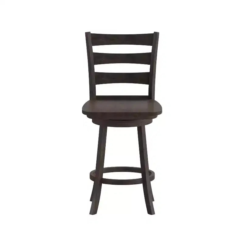 Tabouret de comptoir classique Emma et Oliver Ladderback avec siège en bois