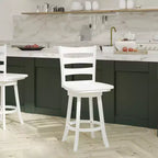 Tabouret de comptoir classique Emma et Oliver Ladderback avec siège en bois