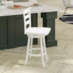 Tabouret de comptoir classique Emma et Oliver Ladderback avec siège en bois