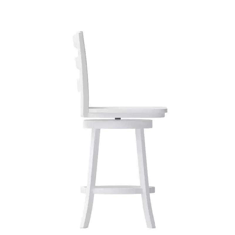 Tabouret de comptoir classique Emma et Oliver Ladderback avec siège en bois