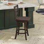 Tabouret de comptoir classique Emma et Oliver Ladderback avec siège en bois