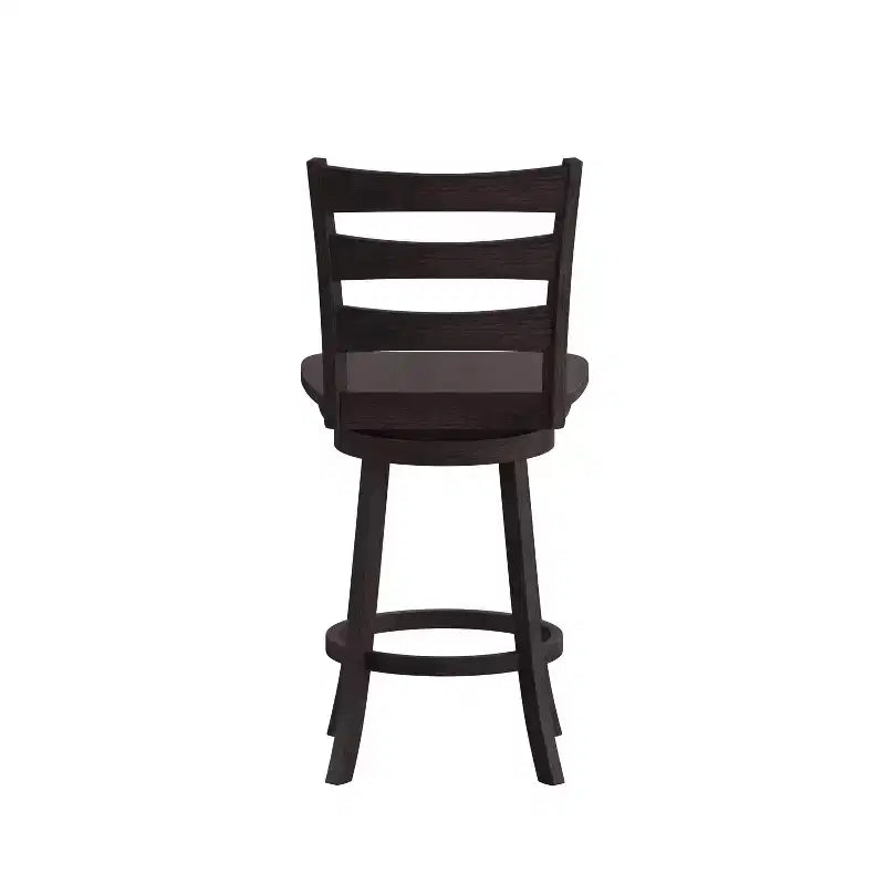 Tabouret de comptoir classique Emma et Oliver Ladderback avec siège en bois