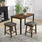 Costway Lot de 2 tabourets de bar 61 cm, hauteur comptoir, siège rembourré, cadre en bois, cuisine, marron/blanc