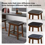 Costway Lot de 2 tabourets de bar 61 cm, hauteur comptoir, siège rembourré, cadre en bois, cuisine, marron/blanc