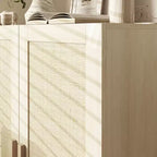 HOMCOM Meuble de Rangement, Buffet avec Portes en Rotin et Étagères Réglables pour Salon, Naturel
