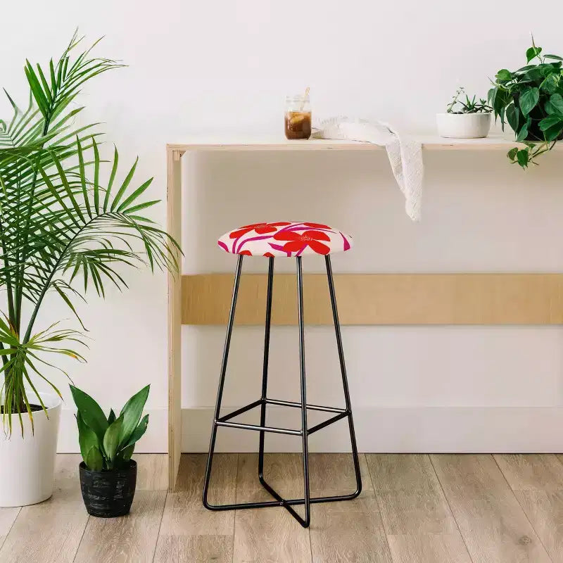 Tabouret de bar Maritza Lisa, motif floral rose - Deny Designs