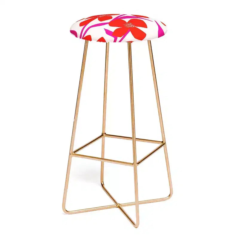 Tabouret de bar Maritza Lisa, motif floral rose - Deny Designs