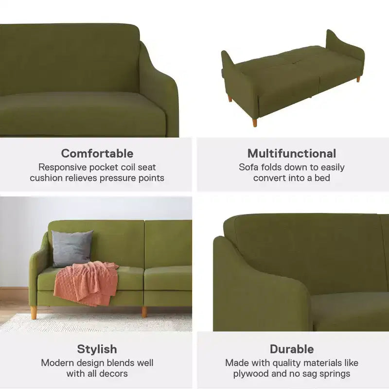 DHP Jasper Futon à Ressorts Hélicoïdaux