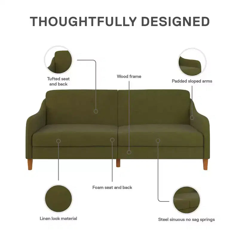 DHP Jasper Futon à Ressorts Hélicoïdaux