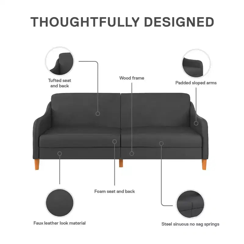 DHP Jasper Futon à Ressorts Hélicoïdaux
