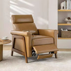 Fauteuil inclinable électrique en cuir véritable Camilo 32.75 | ART OF LIVING DESIGNS-CAMEL