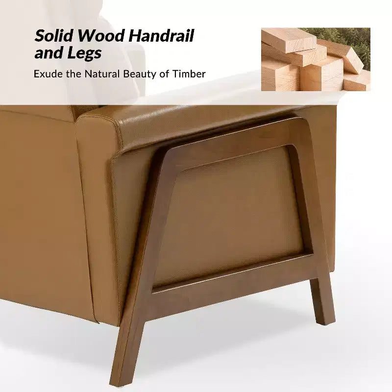 Fauteuil inclinable électrique en cuir véritable Camilo 32.75 | ART OF LIVING DESIGNS-CAMEL