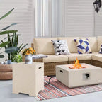 Costway Table de dissimulation de réservoir de propane en terrazzo 16'' 20 lbs avec couvercle de protection