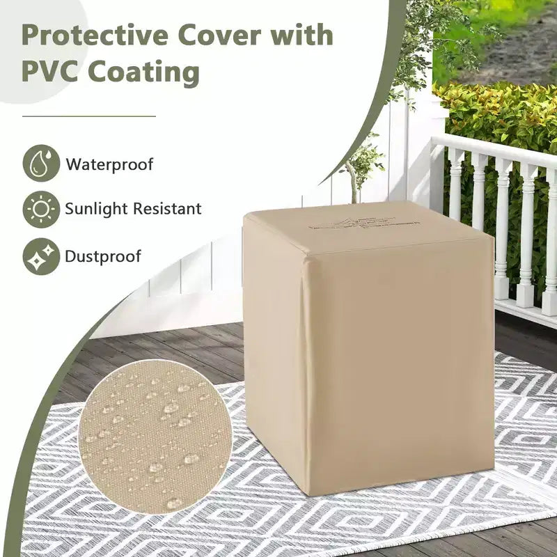 Costway Table de dissimulation de réservoir de propane en terrazzo 16'' 20 lbs avec couvercle de protection