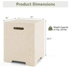 Costway Table de dissimulation de réservoir de propane en terrazzo 16'' 20 lbs avec couvercle de protection