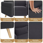 Canapé deux places en tissu Yaheetech 46 pouces avec coussin lombaire pour bureau, chambre à coucher