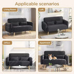 Canapé deux places en tissu Yaheetech 46 pouces avec coussin lombaire pour bureau, chambre à coucher
