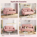 Canapé deux places en tissu Yaheetech 46 pouces avec coussin lombaire pour bureau, chambre à coucher