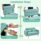 Canapé deux places en tissu Yaheetech 46 pouces avec coussin lombaire pour bureau, chambre à coucher