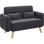Canapé deux places en tissu Yaheetech 46 pouces avec coussin lombaire pour bureau, chambre à coucher